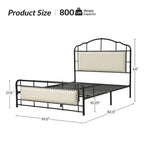 Eufemia Industrial 62  High Headboard Platform Metal Bed Frame by HULALA HOME