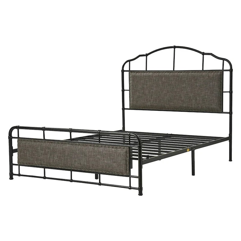 Eufemia Industrial 62  High Headboard Platform Metal Bed Frame by HULALA HOME