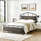 Eufemia Industrial 62  High Headboard Platform Metal Bed Frame by HULALA HOME