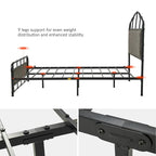 Eufemia Industrial 62  High Headboard Platform Metal Bed Frame by HULALA HOME