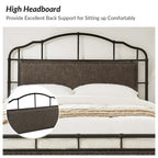 Eufemia Industrial 62  High Headboard Platform Metal Bed Frame by HULALA HOME