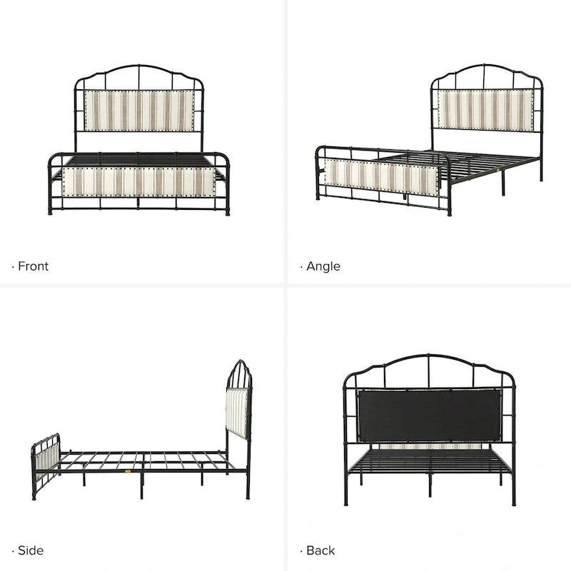 Eufemia Industrial 62  High Headboard Platform Metal Bed Frame by HULALA HOME