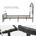Eufemia Industrial 62  High Headboard Platform Metal Bed Frame by HULALA HOME