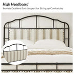 Eufemia Industrial 62  High Headboard Platform Metal Bed Frame by HULALA HOME