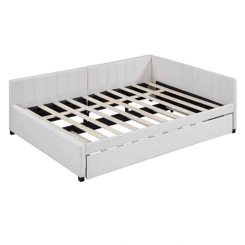 Merax Full Size Upholstered Daybed with Trundle