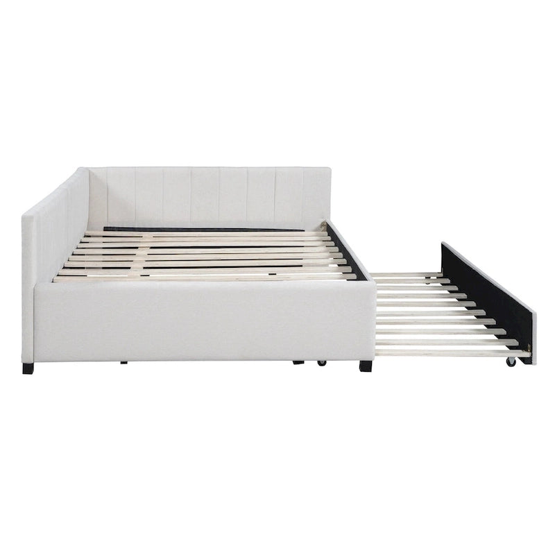 Merax Full Size Upholstered Daybed with Trundle