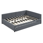 Merax Full Size Upholstered Daybed with Trundle