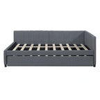 Merax Full Size Upholstered Daybed with Trundle