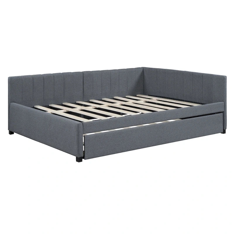 Merax Full Size Upholstered Daybed with Trundle