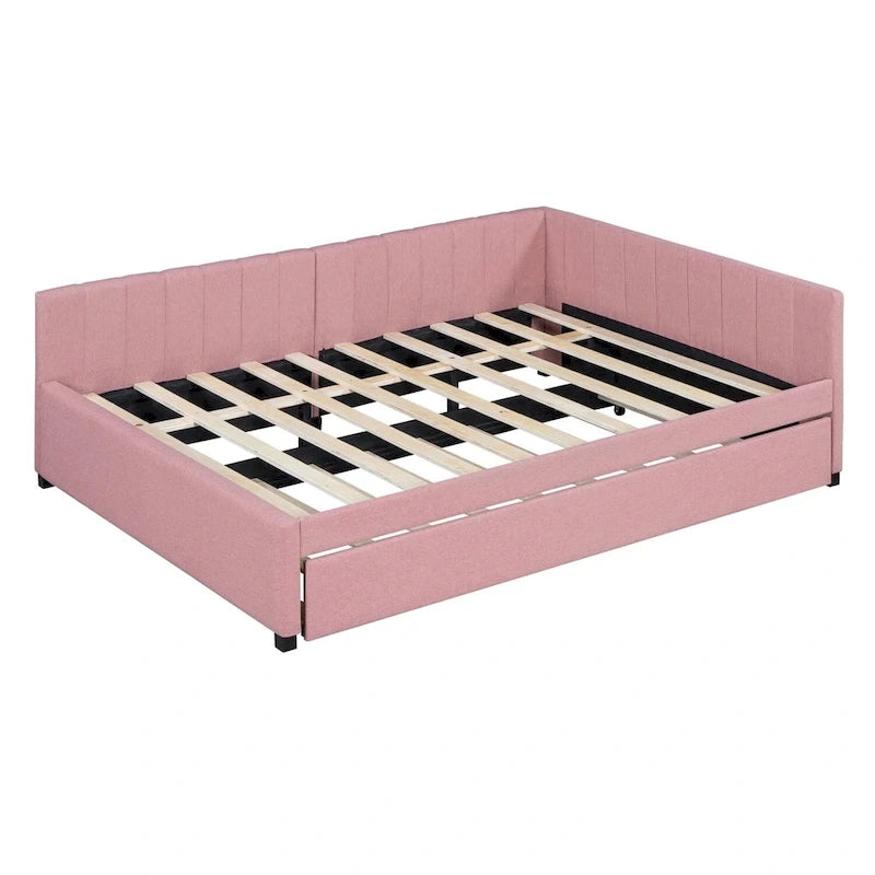 Merax Full Size Upholstered Daybed with Trundle