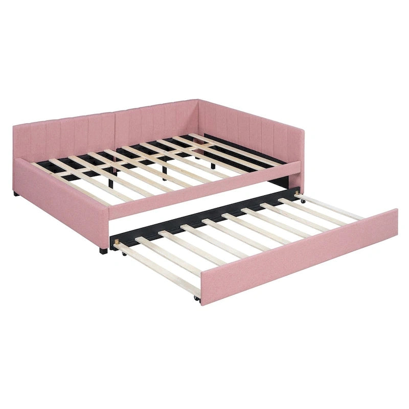 Merax Full Size Upholstered Daybed with Trundle