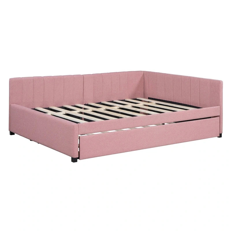 Merax Full Size Upholstered Daybed with Trundle
