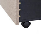 CUSchoice Queen Size Linen Upholstered Platform Bed with 3 Drawers and Storage