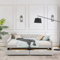 Queen Size Daybed With Drawers Upholstered Tufted Sofa Bed