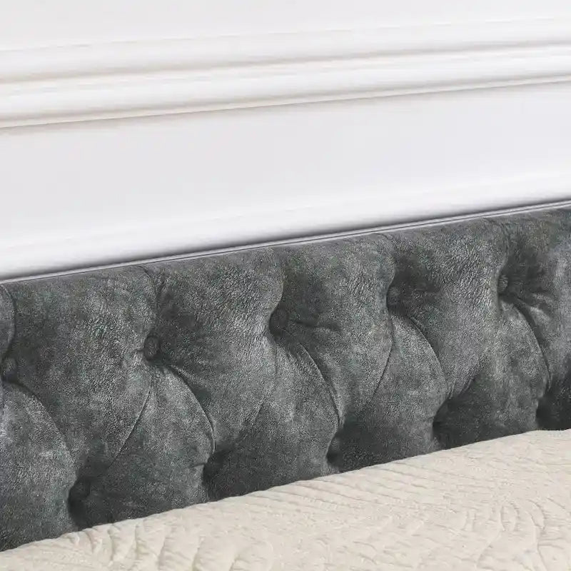 Queen Size Daybed With Drawers Upholstered Tufted Sofa Bed