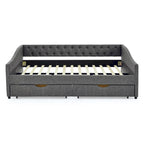 Queen Size Daybed With Drawers Upholstered Tufted Sofa Bed