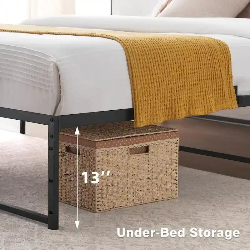 14 inch Platform Frame, with 3 in 1 Steel Support, No Box Spring Needed, Load Up to 800Lbs