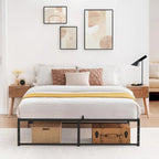 14 inch Platform Frame, with 3 in 1 Steel Support, No Box Spring Needed, Load Up to 800Lbs