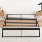 14 inch Platform Frame, with 3 in 1 Steel Support, No Box Spring Needed, Load Up to 800Lbs