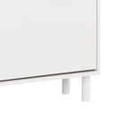 Minimalist Shoe Storage Cabinet with Wood Grain Finished Top Panel