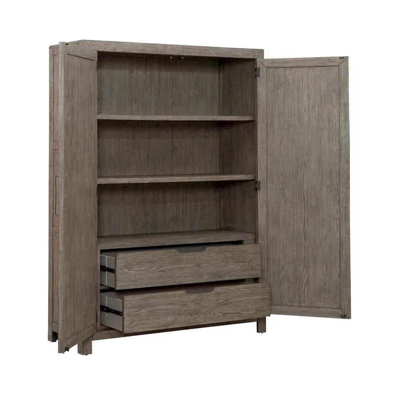 Skyview Lodge Cobblestone Oak Armoire for Bedroom Storage - Width 54  x Depth 20  x Height 75