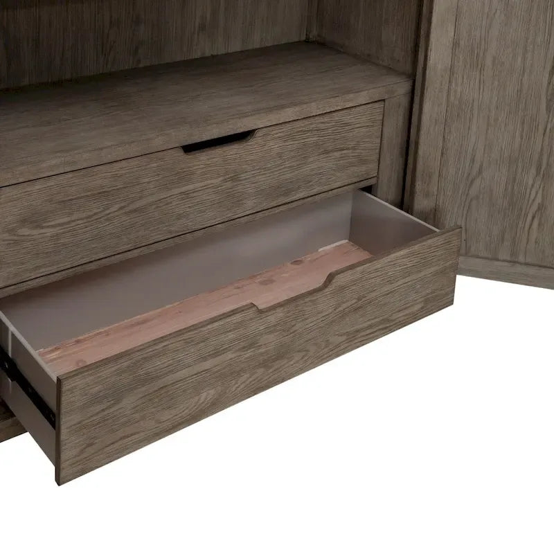 Skyview Lodge Cobblestone Oak Armoire for Bedroom Storage - Width 54  x Depth 20  x Height 75