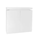 High Gloss White Shoe Cabinet with LED Light and Adjustable Shelves