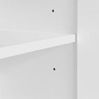 High Gloss White Shoe Cabinet with LED Light and Adjustable Shelves