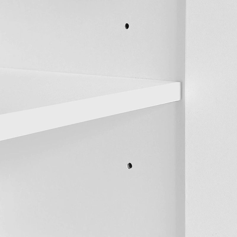 High Gloss White Shoe Cabinet with LED Light and Adjustable Shelves