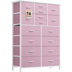 Moasis 16-drawer Dresser Chest with Metal Frame, Wood Tabletop