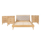 Carter Natural Wooden 4-Piece Queen Size Bedroom Set