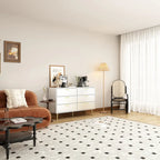 6-Drawer Double Dresser with Gold Accents Bedroom Storage Solution