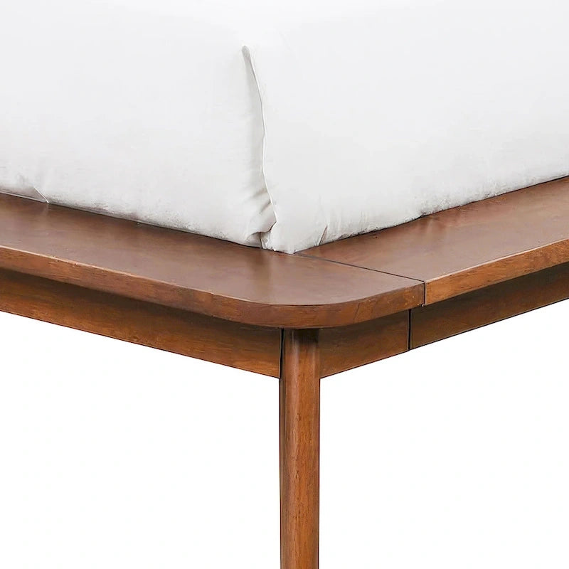 Furniture of America Beau Midcentury Boucle Wingback Low Profile Platform Bed