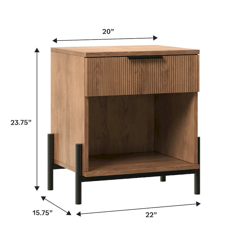 Middlebrook Designs Modern Fluted-Drawer Nightstand (Set of 2)