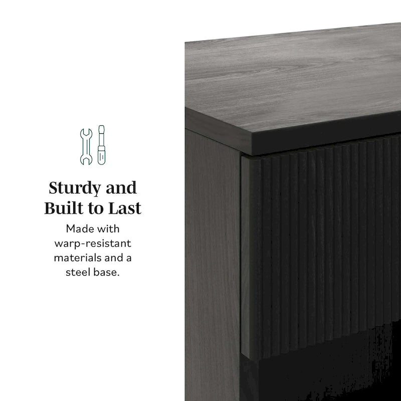 Middlebrook Designs Modern Fluted-Drawer Nightstand (Set of 2)