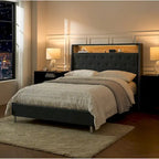 Jose Traditional 61.5  Stylish Tufted Bed with Storage Headboard and Warm Night Light by HULALA HOME