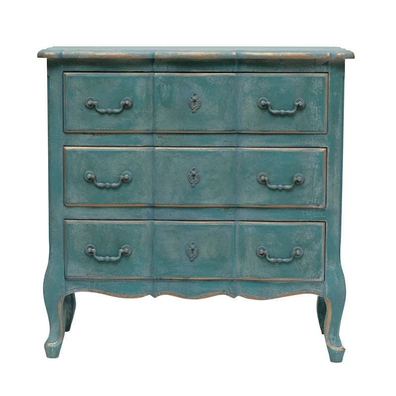 Distressed Wood 3-Drawer Dresser