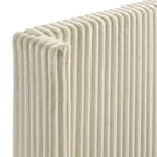 Roundhill Furniture Mavela Wide Wale Corduroy Upholstery Panel Bed, King Size