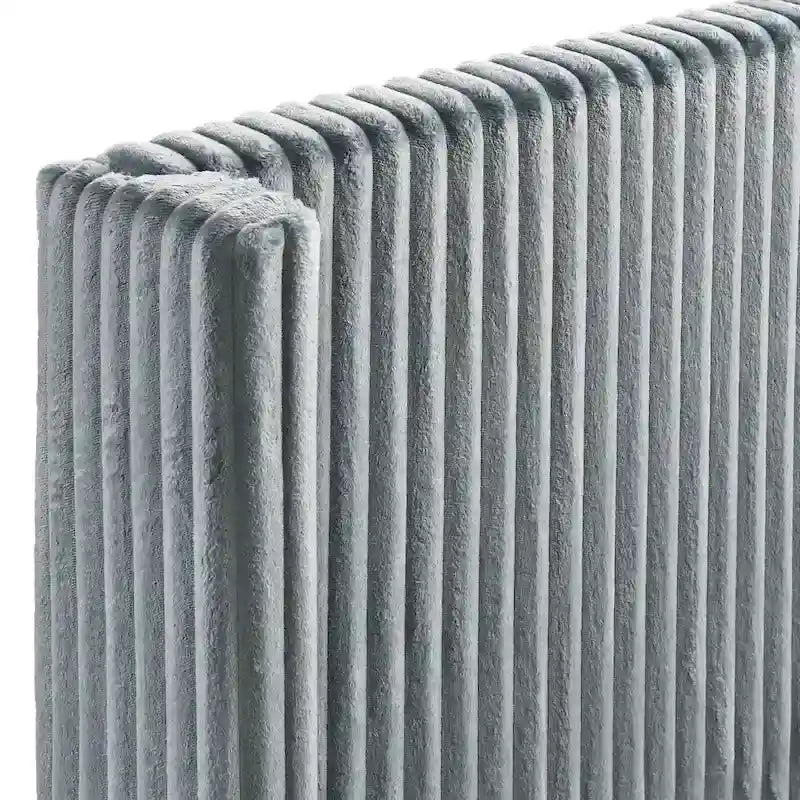 Roundhill Furniture Mavela Wide Wale Corduroy Upholstery Panel Bed, King Size