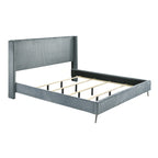Roundhill Furniture Mavela Wide Wale Corduroy Upholstery Panel Bed, King Size
