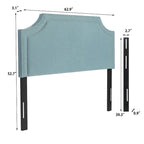 Adeco Fabric Upholstered Headboard with Nailhead for Queen Bed