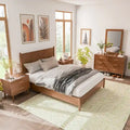 Furniture of America Beau Midcentury 5-Piece Walnut Queen Bedroom Set