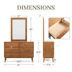 Furniture of America Beau Midcentury 5-Piece Walnut Queen Bedroom Set