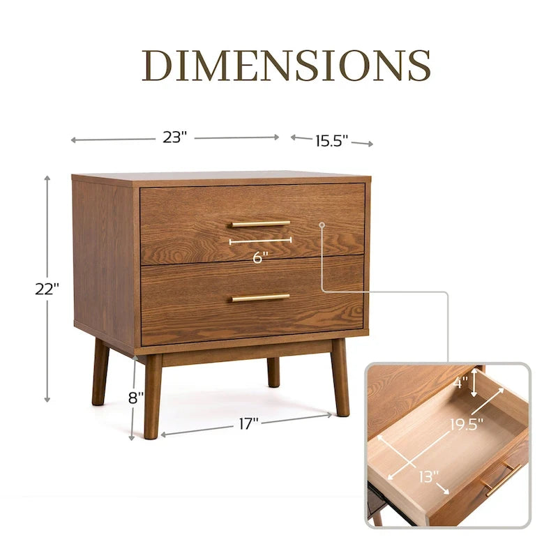 Furniture of America Beau Midcentury 5-Piece Walnut Queen Bedroom Set