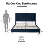 CUSchoice 54 High Headboard Upholstered Queen/King Bed (No Box Spring Needed)