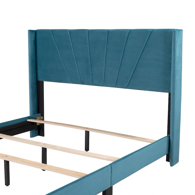 Velvet Upholstered Platform Bed