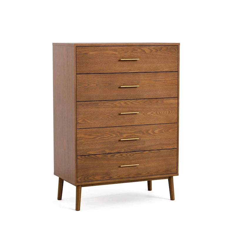 Furniture of America Beau Midcentury 6-Piece Walnut Queen Bedroom Set