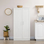 Kitchen Pantry Storage Cabinet, 14-Tier Freestanding Kitchen Cupboard with 2 Doors, Adjustable Shelves for Living Room