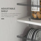 Kitchen Pantry Storage Cabinet, 14-Tier Freestanding Kitchen Cupboard with 2 Doors, Adjustable Shelves for Living Room