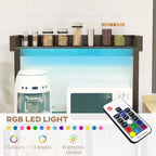 Industrial Baker's Rack with Power Outlet and LED Lights, Storage